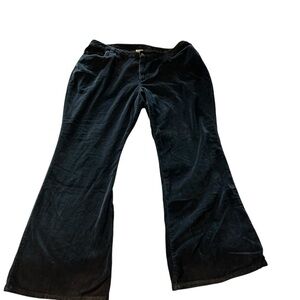 Caribbean Joe Black Flare Velvet Pants Wide Leg Design